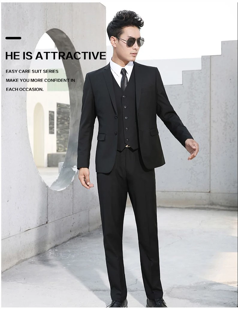 Shenrun Men Suits Slim Business Formal Casual Classic Suit Wedding Groom Party Prom Single Breasted Color Black Gray Navy Blue