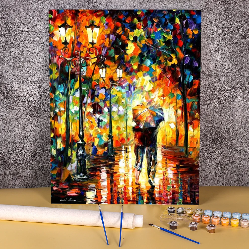 

Картина под One картина с зонтом By Набор цифр, масляные краски 50*70, картина по номерам, декоративная фотография для взрослых
