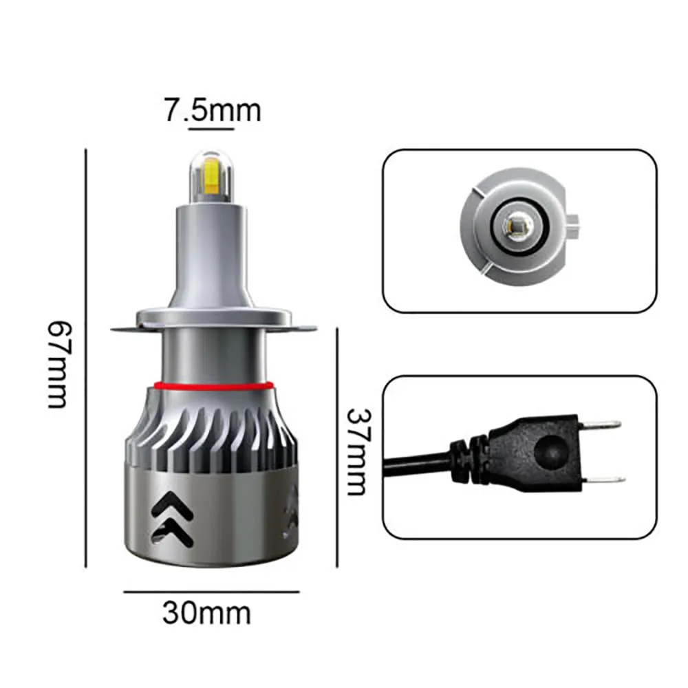 

White LED Headlight 30000LM 6000K 8 Sides 9V To 36V Bright Canbus IP68