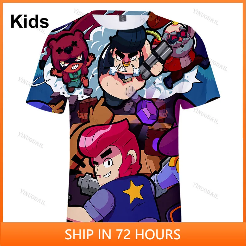 

Nita Colt Spike and Star,Leon Child Kids Tshirt Shooting Game 3d T-shirt Shirt Girls Harajuku Short Sleeve Coat Boys Clothes