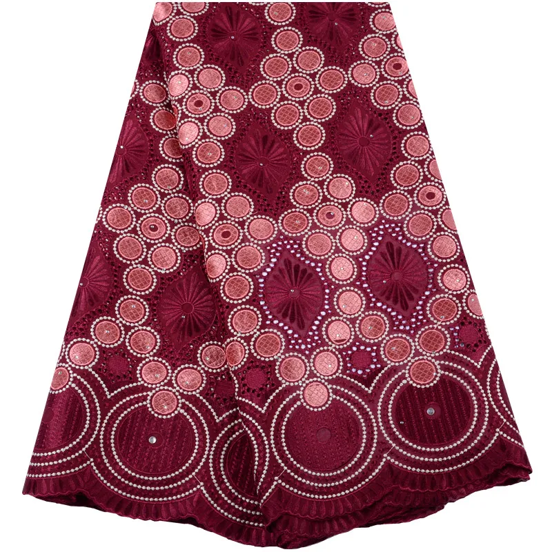 

African Lace Fabric Onion Color Lowest Price Swiss Voile Lace In Switzerland High Quality Nigerian Embroidered Lace Fabric F1468