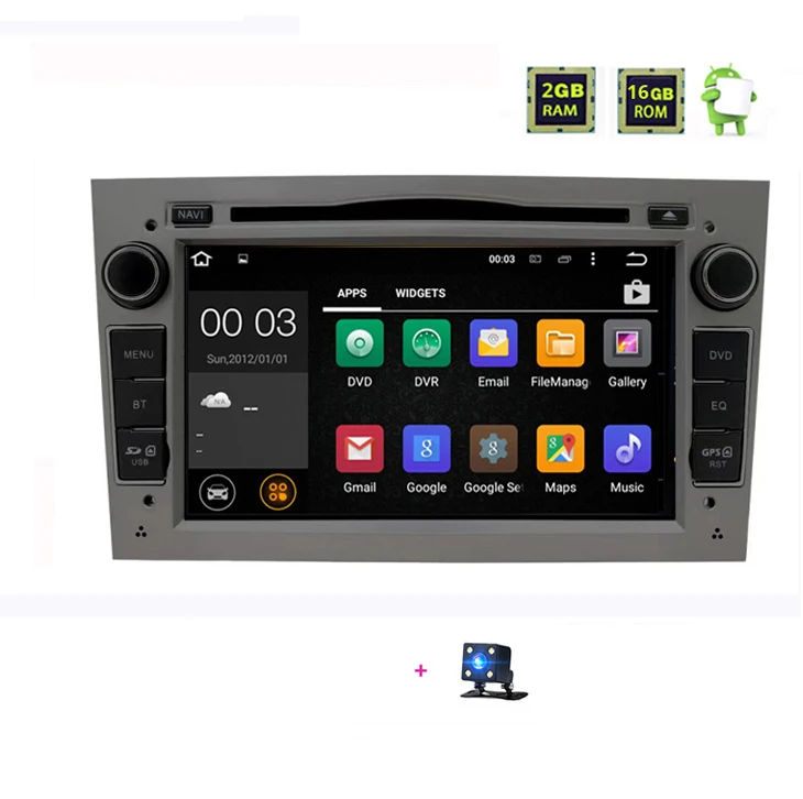 Android 9,0 Автомагнитола 2 din DVD gps для Vauxhall Opel Astra H G J Vectra Antara Zafira Corsa Vivaro Meriva Veda 2DIN мультимедиа - Цвет: Gray   Cam