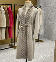 2021 minimalist elegant mink collar fur double 100 cashmere coat top quality cashmere coat