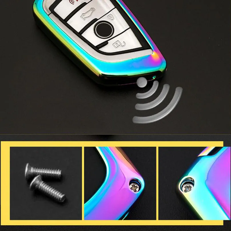 Оцинкованный сплав + кожа стайлинга автомобилей чехол держатель для ключа BMW X1 F48