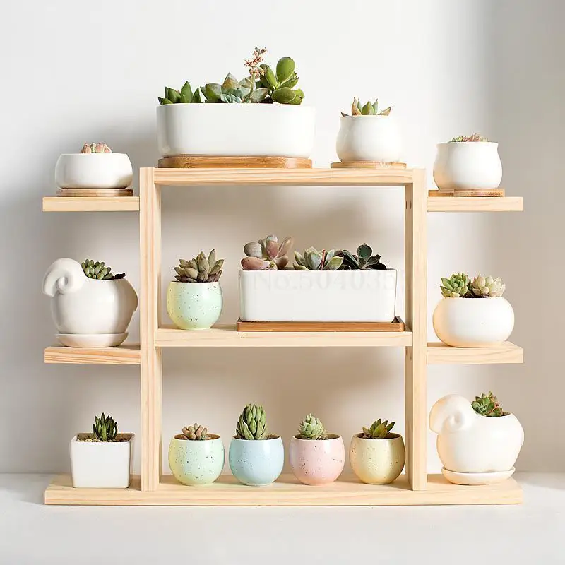 Деревянная подставка для растений Цветочная полка лестница гостиной окно горшок