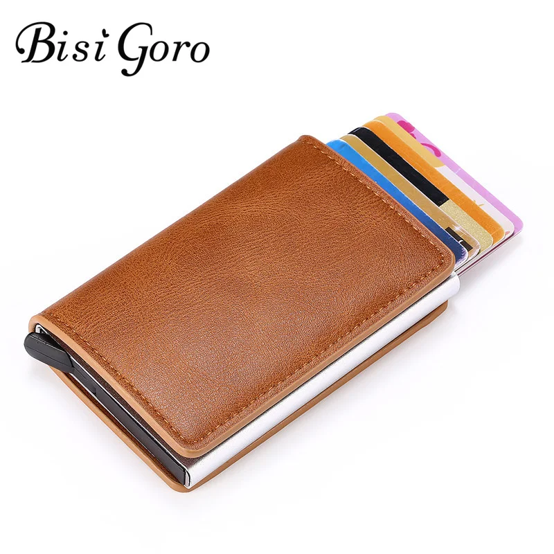 Bisi Goro Анти Rfid кредитной карты держатель для карт чехол Для мужчин кожаный кошелек