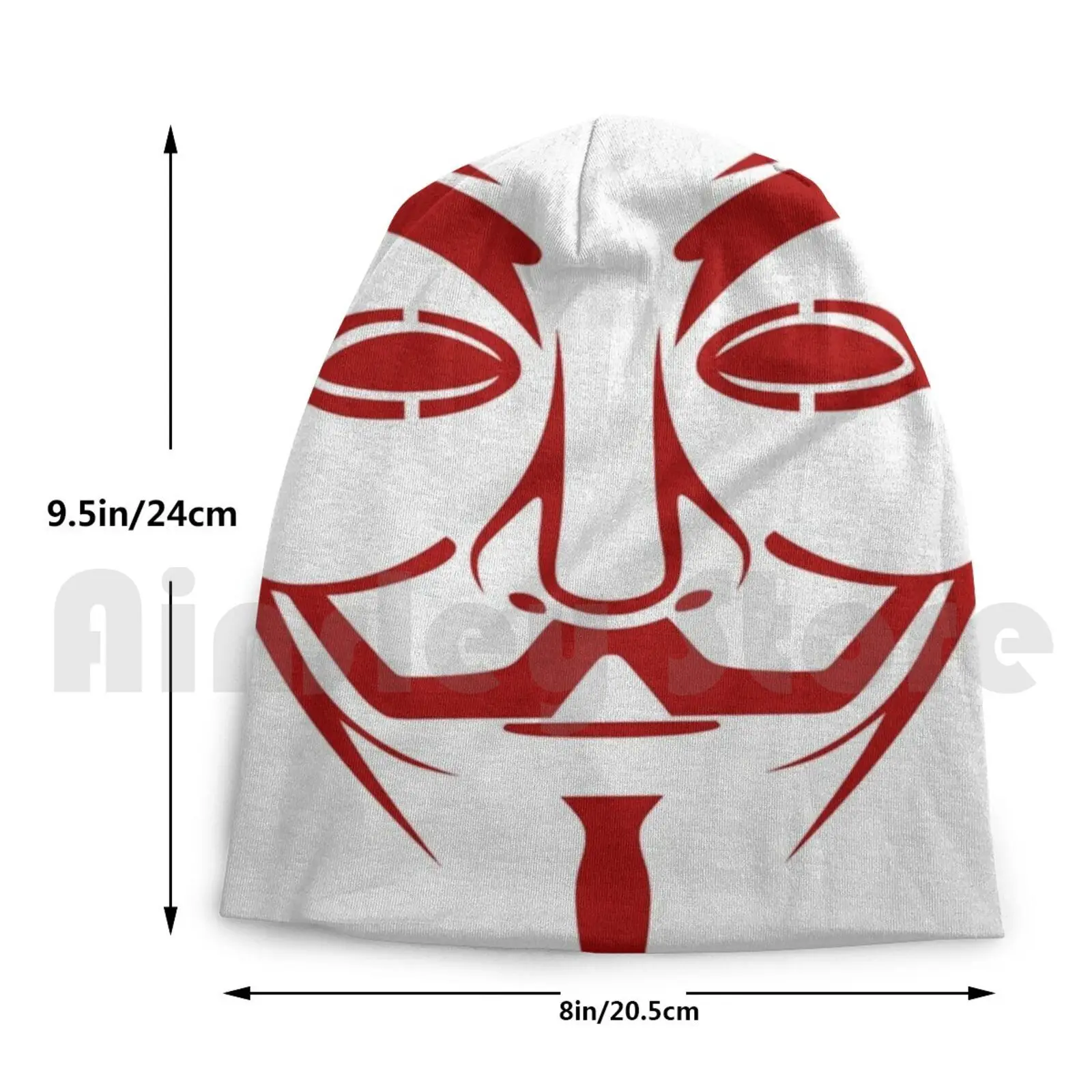 

Vendetta Anonymous Beanie Beanie Hedging Cap DIY Print Cushion Vendetta Beanie Red V Symbol Online Hacktivist Group