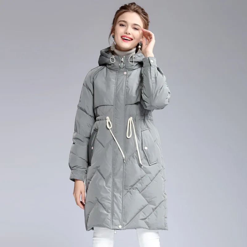 Зеленый Роскошные женские пуховики с капюшоном miegofce зимняя верхняя одежда повседневная теплая верхняя одежда топ бренды куртки размера плюс белые длинные - Цвет: Зеленый