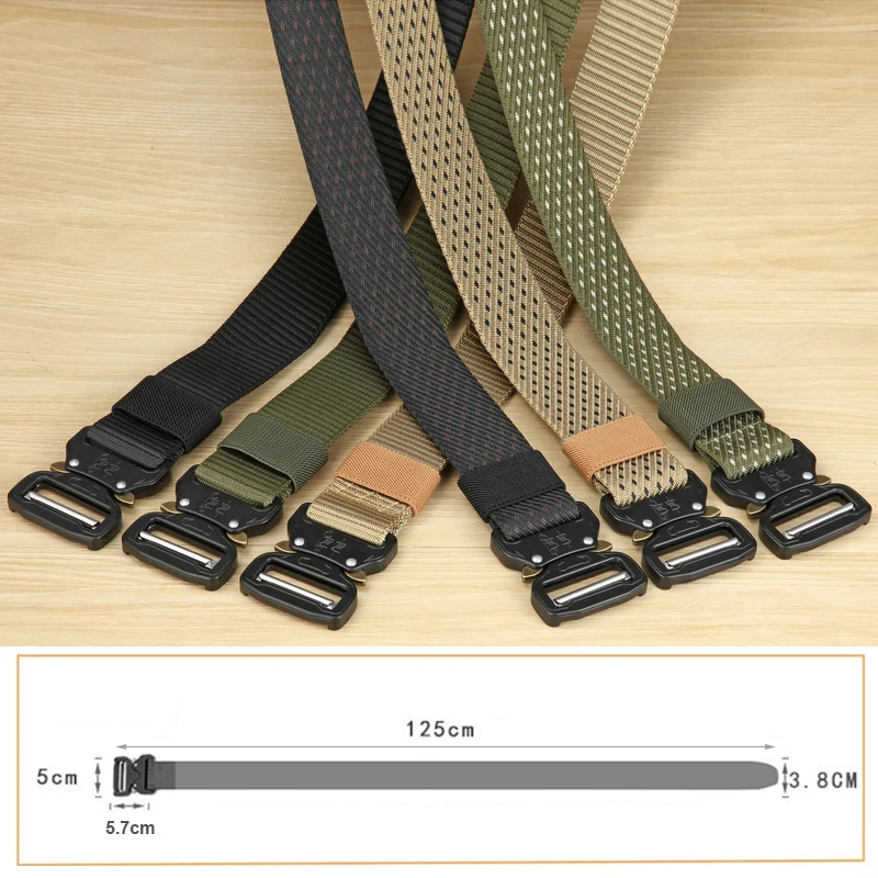 Классический военный тактический ремень из полиамида быстросъемный с пряжкой