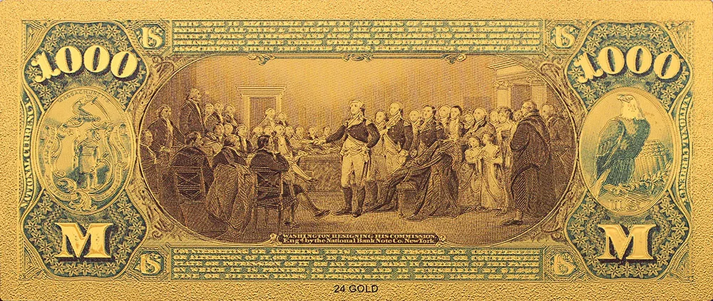 Коллекционная памятная монета 1875 долларов США 1000 банкнот позолоченная