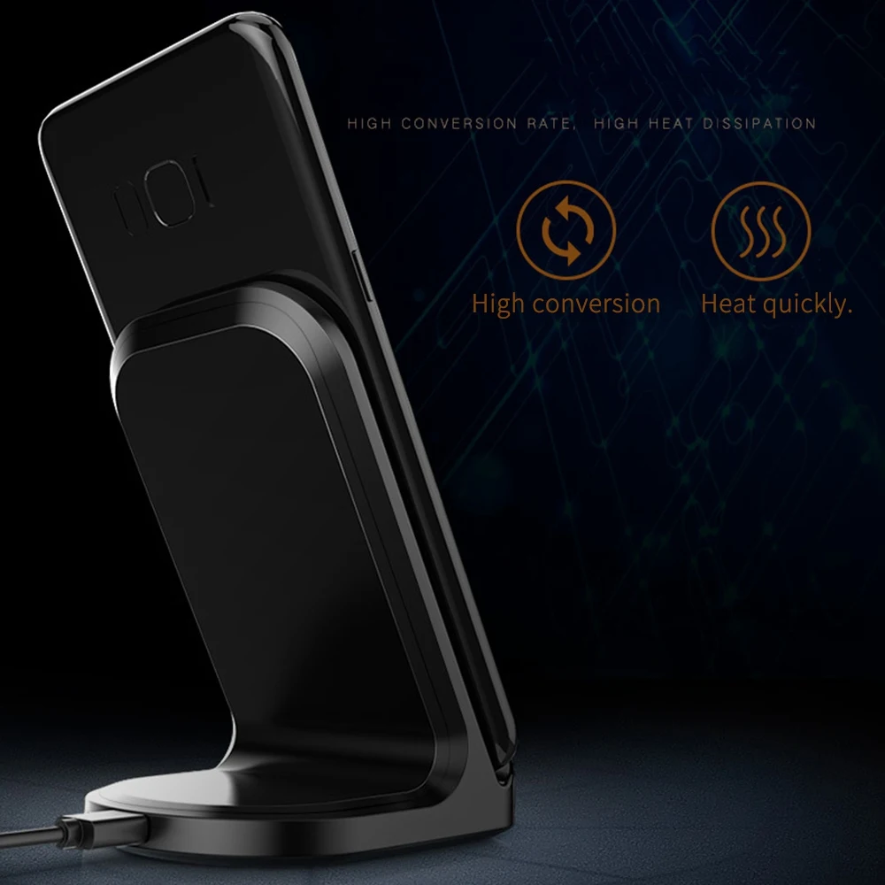 RISE 10W Smart Qi Быстрое беспроводное зарядное устройство для Apple Iphone 8 X Xs samsung S9 S7Edge