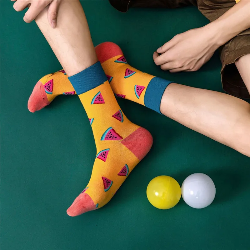 DOIAESKV 4 шт. Смешные Женские носки счастливые Фрукты Банан клубника еда хлопковые
