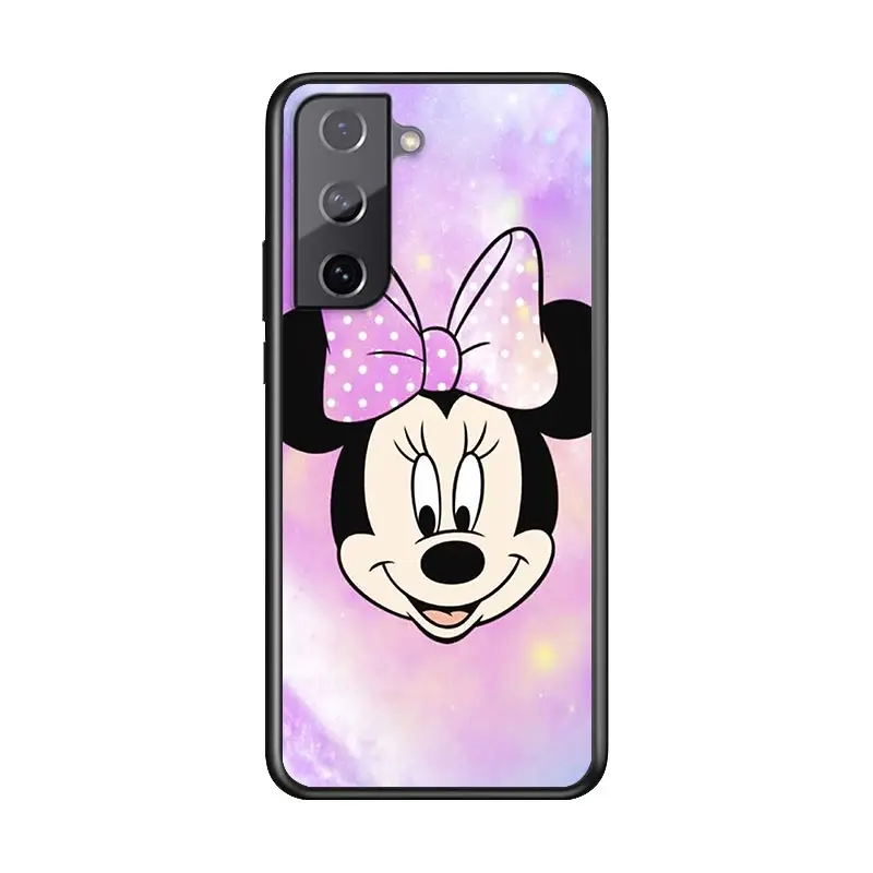 Silicone Black Cover Cute Mickey Mouse For Samsung Galaxy S21 S10 S10E S9 S8 S7 Note 20 10 9 8 Ultra 5G Plus Edge Pro Phone Case