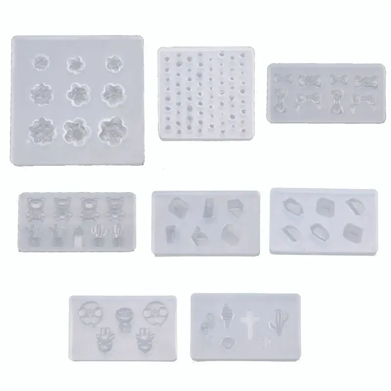 

Симпатичный 3D цветок драгоценный камень бабочка Медведь Смола форма для отлива эпоксидной смолы силиконовая форма «сделай сам» дизайн ног...