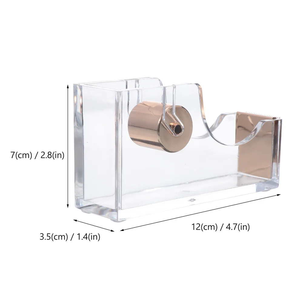

1pc Premium Desktop Tape Dispenser Non-Skid Base Acrylic Tape Cutter Tape Seat