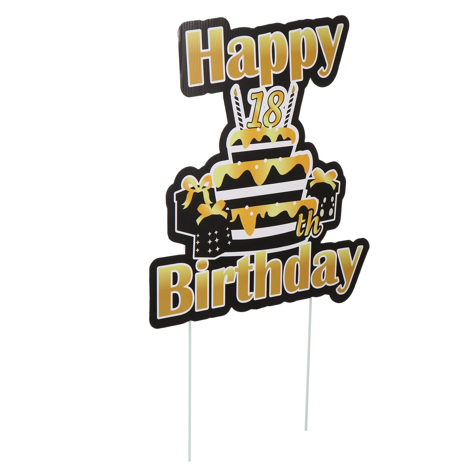 

1pc Lawn Decors Yard Signs Garden Stakes Birthday Party Props Lovely Lawn Sign