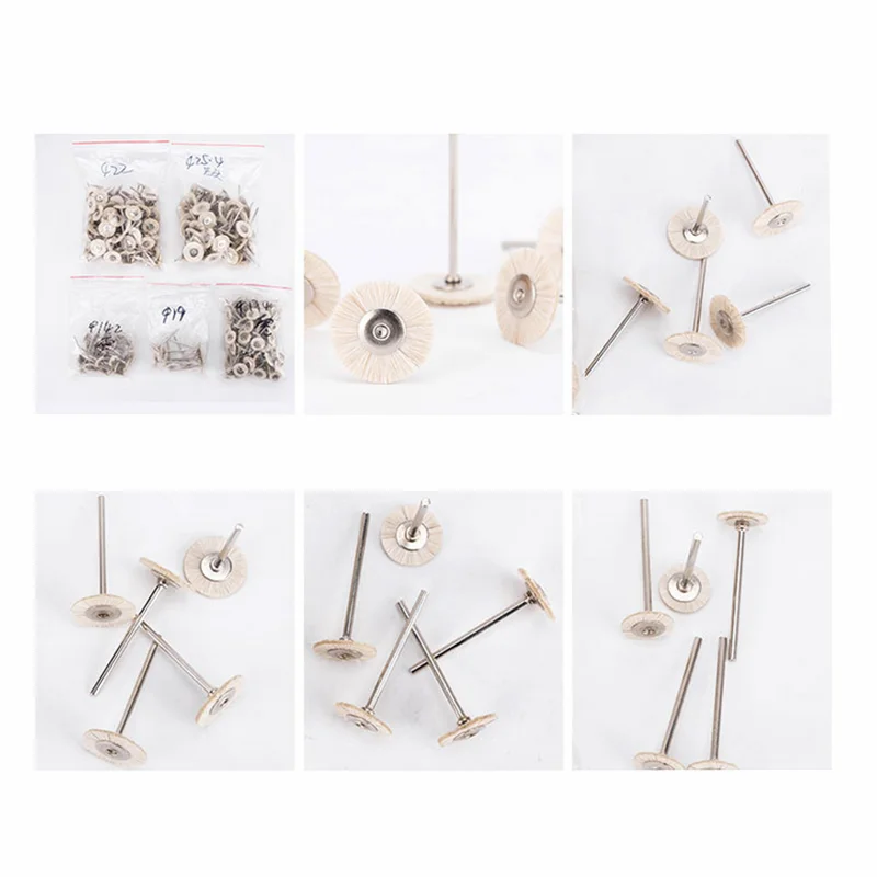 

50pcs/Lot Dental Plain Brush With Handle Lab Polishing Wheel Polishing Flat Brush For Rotary Tools