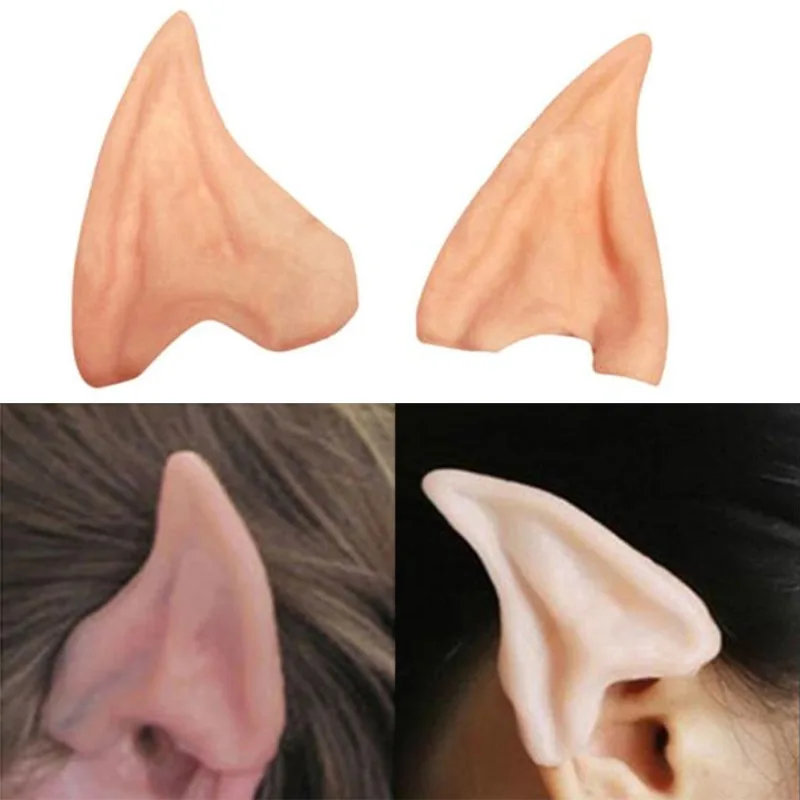 

1 Pair Halloween Party Elven Elf Ears Pointed Anime Fairy Cosplay Costumes Vampire Soft Christmas Party Mask Accessories