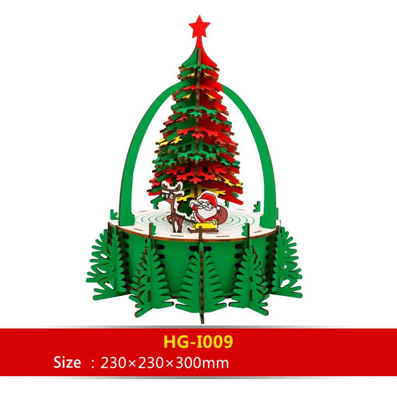 Рождественская подвижная головоломка модель 3D деревянная игрушка для
