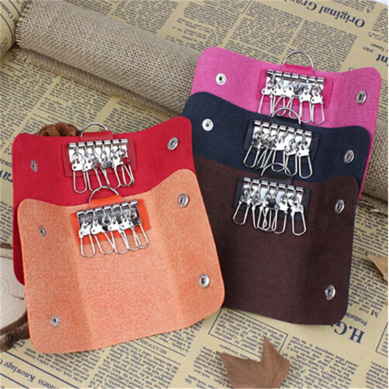 

Men PU Leather Car Key Wallets Keychain Housekeeper Keys Holder Organizer Bags Manager PU Leather Holder Car Keychain Key Wallet