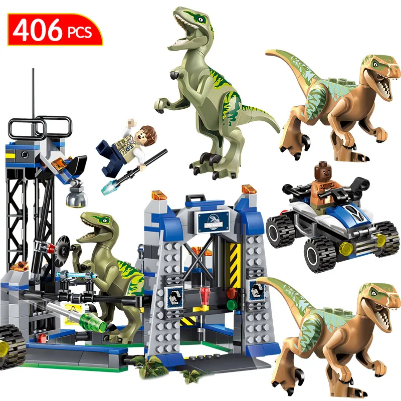 Совместим с Legoinglys мир Юрского периода 2 блоки Парк Динозавр транспорт Рекс