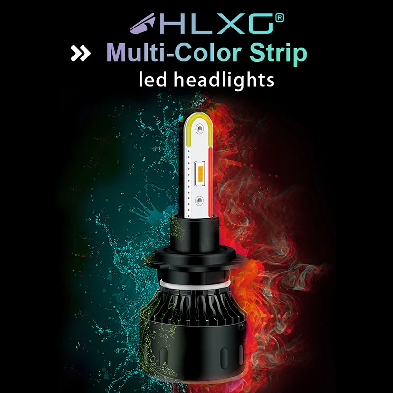Светодиодный свет для автомобиля h4 H7 H11 авто фары 15000LM RGB светодиодный фар H9 9005 9006