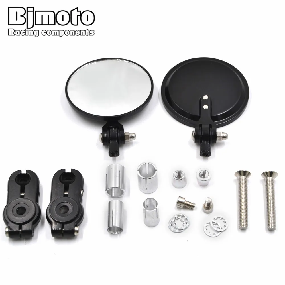 

Motorbike Side Mirror Aluminum Round Motorcycle Mirror Handlebar End Rearview Motorcycle Grip Bar Universal Handle Bar Mirrors