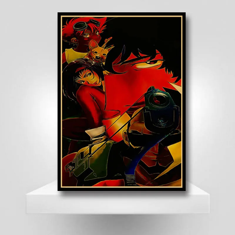 

Vintage Wall Art Cowboy Bebop Poster Japan Anime Posters Print Painting Kraft Paper Retro Picture Living Home Room Bar Decor