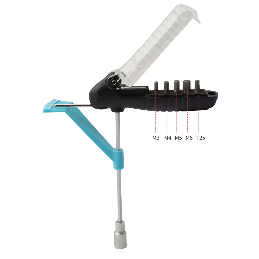 

1pcs Premium Bike Torque Wrench Compact Allen Key Tool Socket Kit Portable Bicycle Spanner M3/M4/M5/M6/T25 Repair Tools Parts