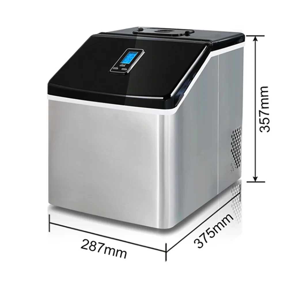 

Automatic Small Square Ice Machine Bar Hotel Coffee Shop Ice Making Equipment 25KG Commercial Ice Maker Manual Water Injection