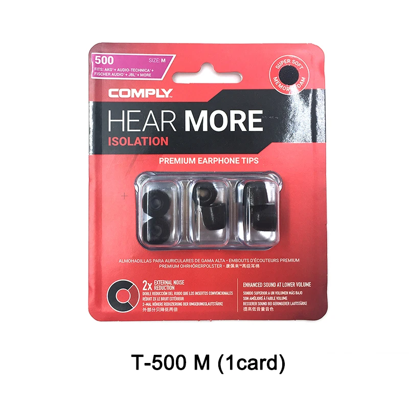 T-500 M (1card) Изоляция T-500 S/M/L наушники премиум-класса советы пены T500 T 500 Узнать больше - Цвет: T-500 M (1card)