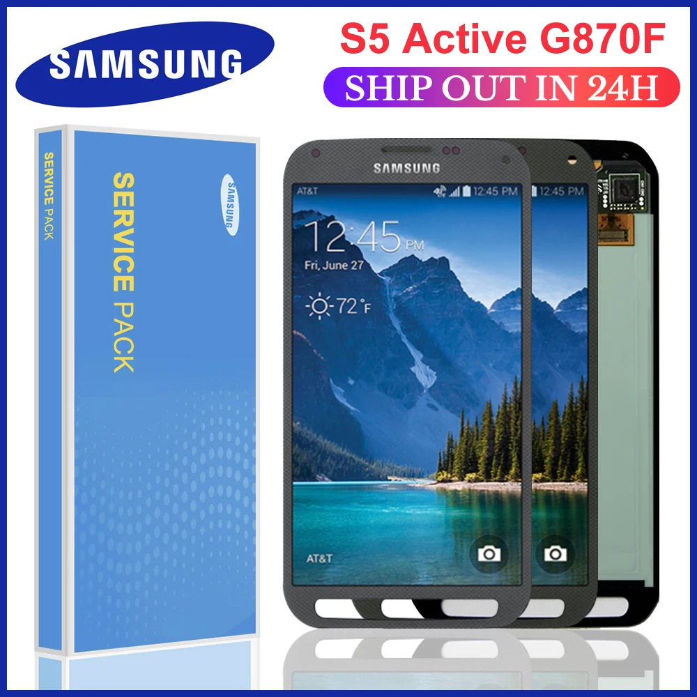 

Дисплей 5,1 ''для Samsung Galaxy S5 Active G870, ЖК-дисплей с сенсорным экраном и дигитайзером в сборе для S5 Active SM-G870A G870W LCD