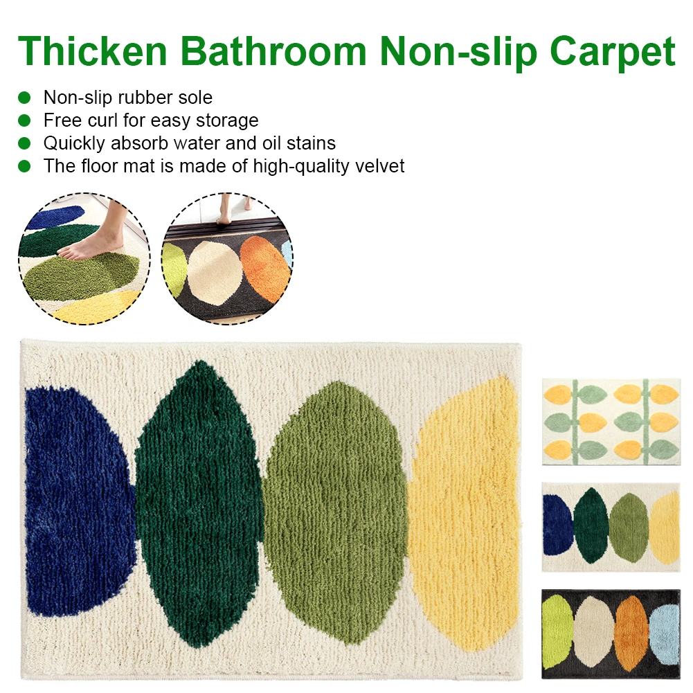 

45*65CM Nordic Living Room Carpet Printing Thick Area Rugs Non-slip Floor Mats Bedroom Bedside Carpets Fluffy Soft Balcony Rug