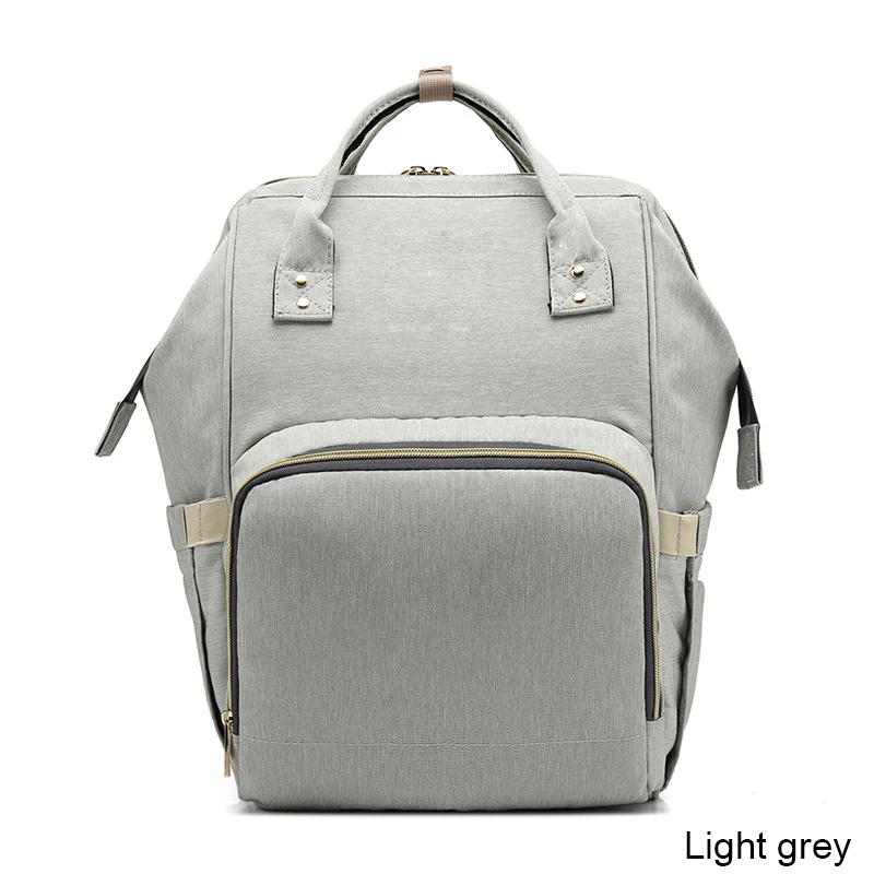 light grey Mommy пеленки мешок большой емкости Дизайнер уход сумка Детские пеленки сумка для ухода за младенцем для мамы дети мода путешествия рюкзак - Цвет: light grey