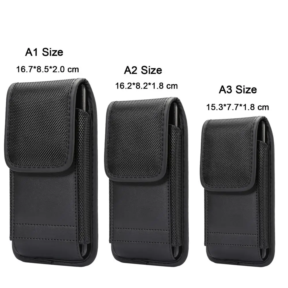 New nylon cloth belt card slot men's mobile phone hanging belt bag Universal Pouch Holster Case For SAMSUNG For iphone 11pro max