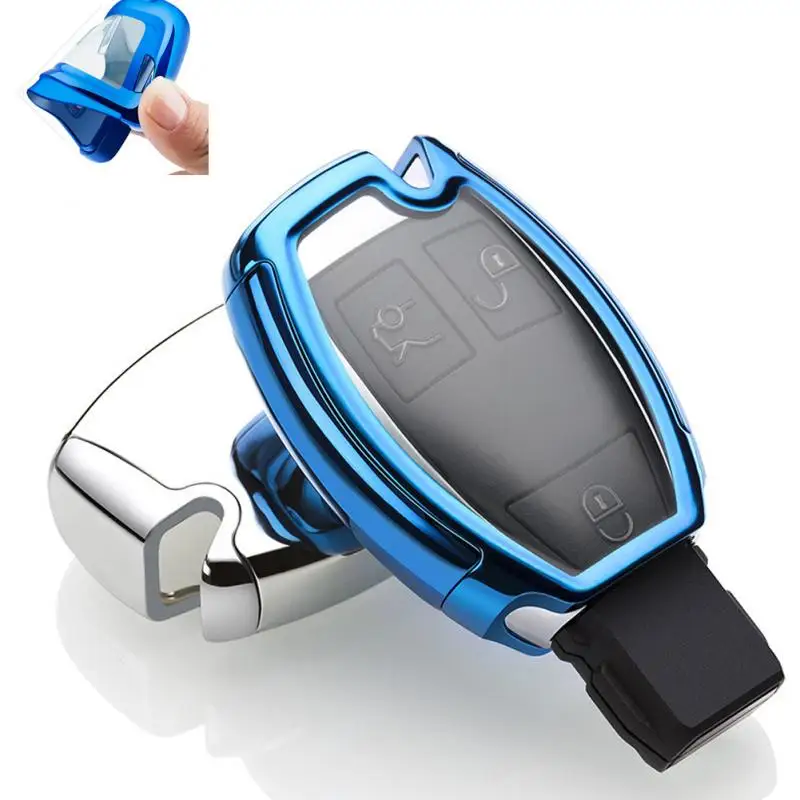 

Soft PC+TPU Car Key Case Cover For Mercedes Benz A B R G Class GLK GLA W204 W251 W463 W176 Car Key Case Protective Shell Holder