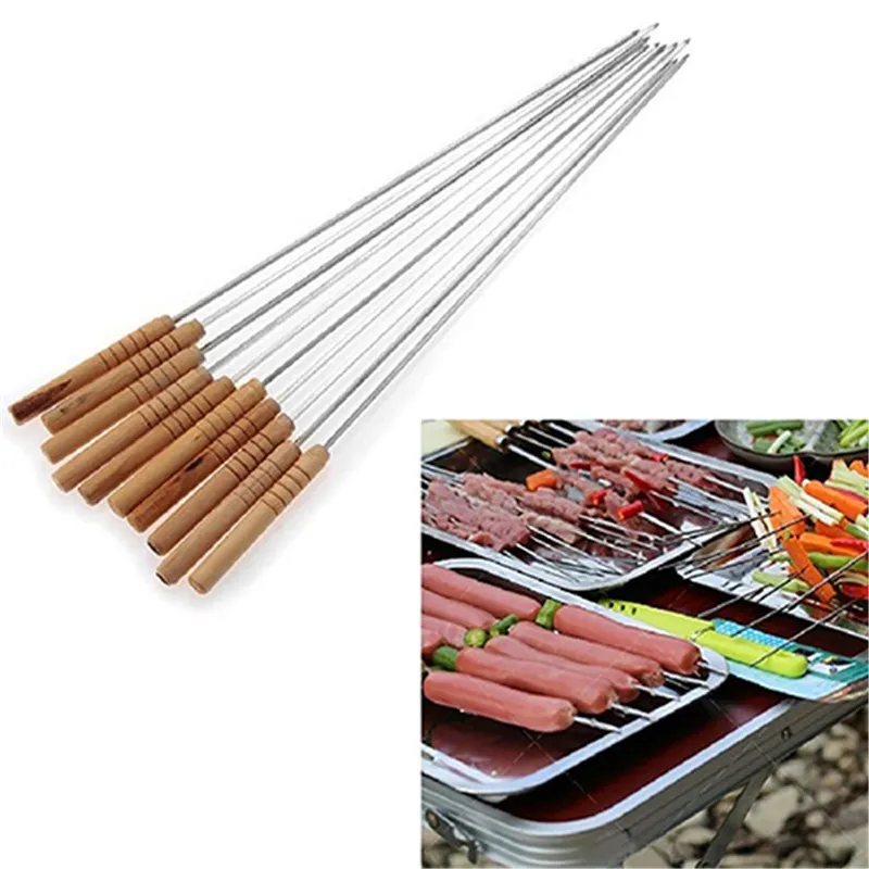 10 шт. приспособления для обжарки барбекю иглы для обжарки Brochette Tong Kebabe шампуры 10 шт. многоразовые шашлыки барбекю шашлыки для обжарки