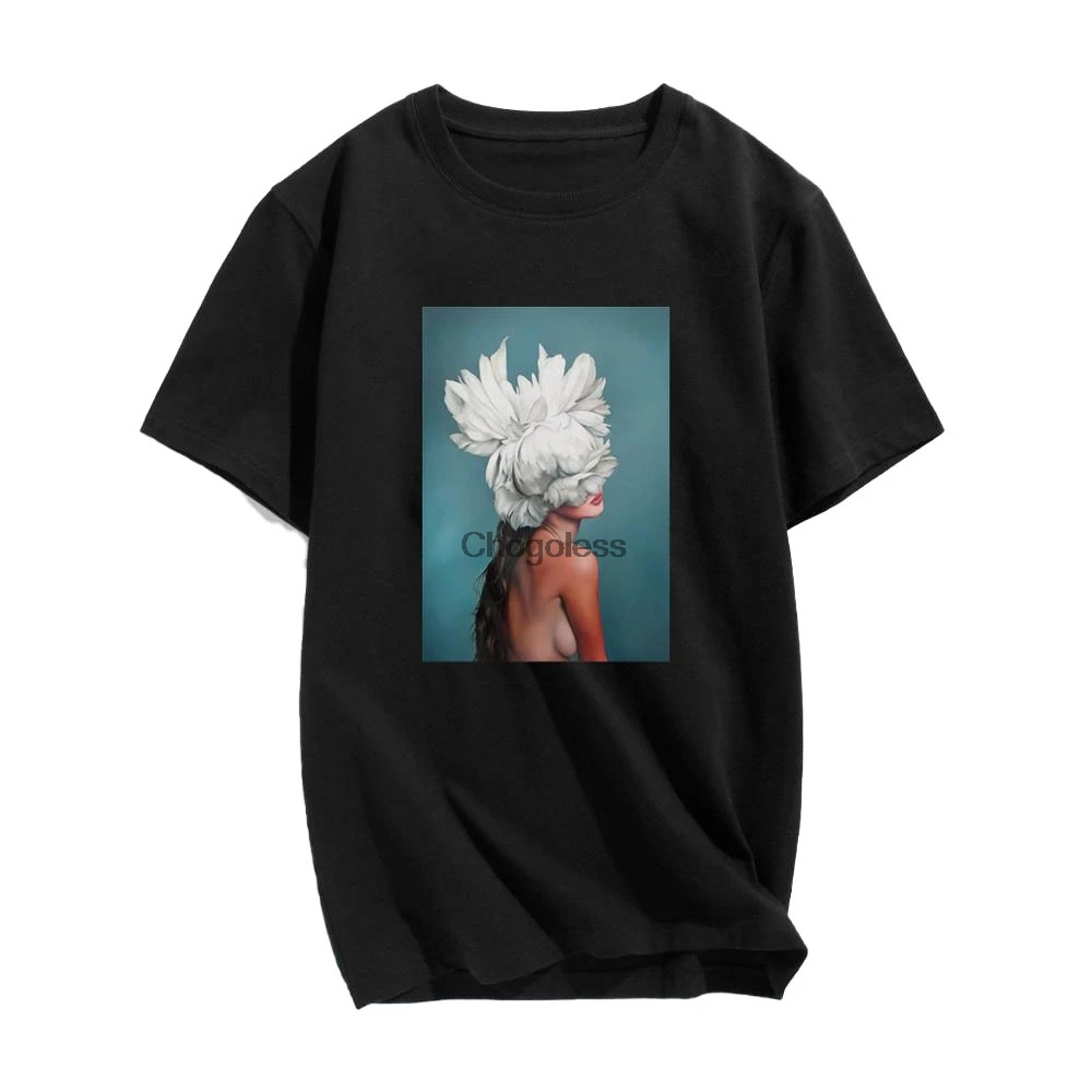 Модная Милая индивидуальная Женская Ретро футболка с цветочным рисунком