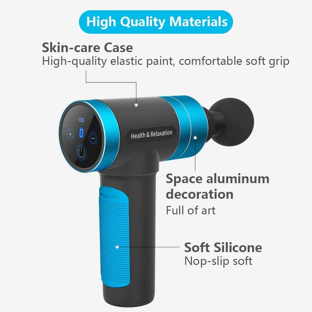 5-скоростной массажный пистолет с 6 насадками | Красота и здоровье