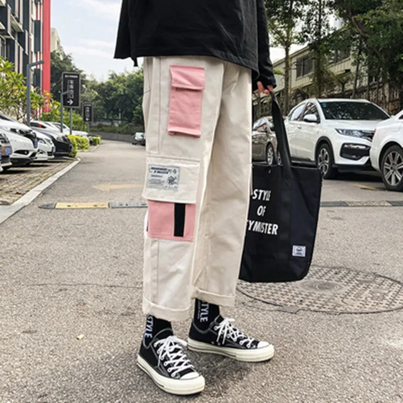 

Hip Hop Sweat Pants Embroidery Japanese Style Trousers Sweatpants Streetwear Men Joggers Track Casual Cargo Pants