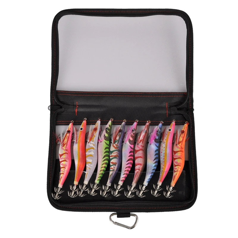 

10Pcs Fishing Lure Set 13.5CM 20G Wood Shrimp Fishing Bait Squid Jigs 3.5 Hook Wooden Shrimp Artificial Fishing Lures