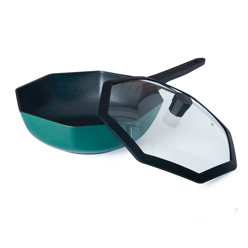 

Ins Maifan Stone Star Anise Frying Non Stick Pan Frying Pan Household Cooking Non-stick Away From Fume Visualization Lid