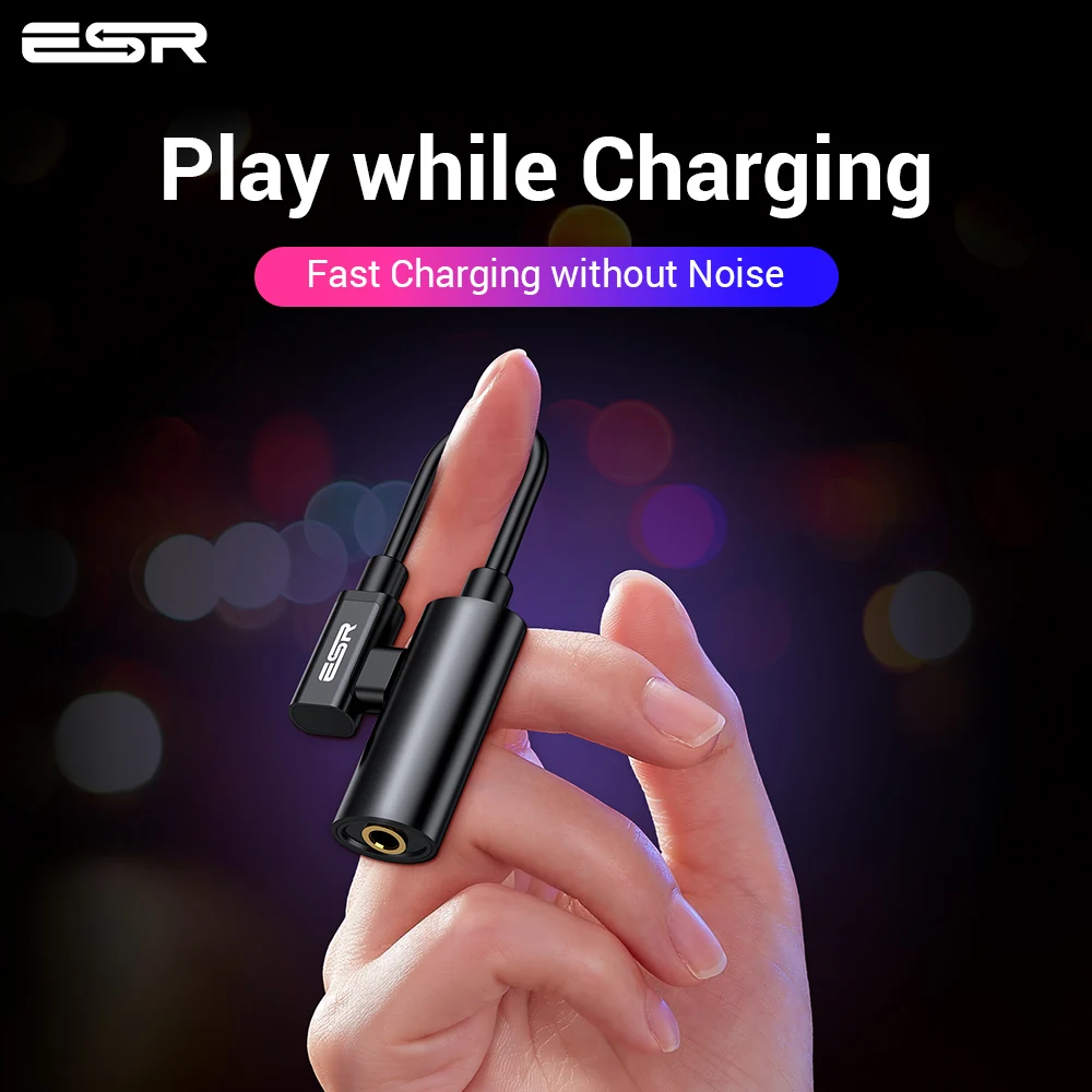 Адаптер ЦАП ESR USB C 2 в 1 адаптер для наушников типа на 3 5 аудиоразъем Type c наушники мм