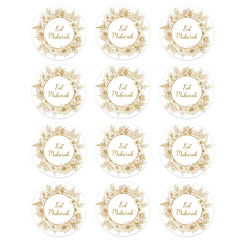 

24/48pcs Eid Mubarak Islamic Muslim Paper Sticker Lable Seal Gift Waterproof Sticker Mubarak Decoration Eid Al Adha Supplies