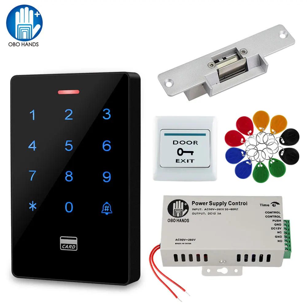 

Door Access Control System Kit Outdoor IP68 Waterproof RFID Access Control Keypad + Power Supply + Electric Magnetic Strike Lock