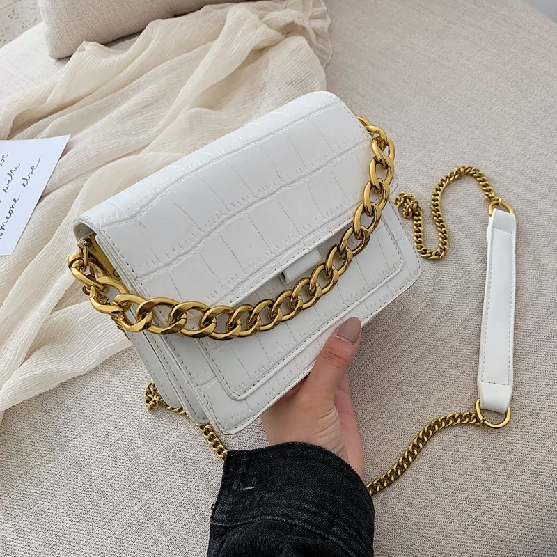 JIULIN новые женские 2019 Новый Аллигатор узор золотая цепочка на одно плечо модная