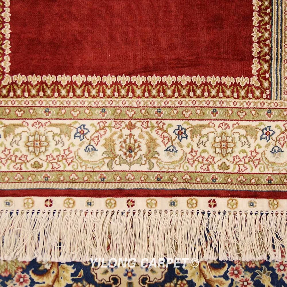 

Yilong 2'x3' Red Handmade Silk Classic Rug Classic Prayer Handcraft Carpet (YXR137B)