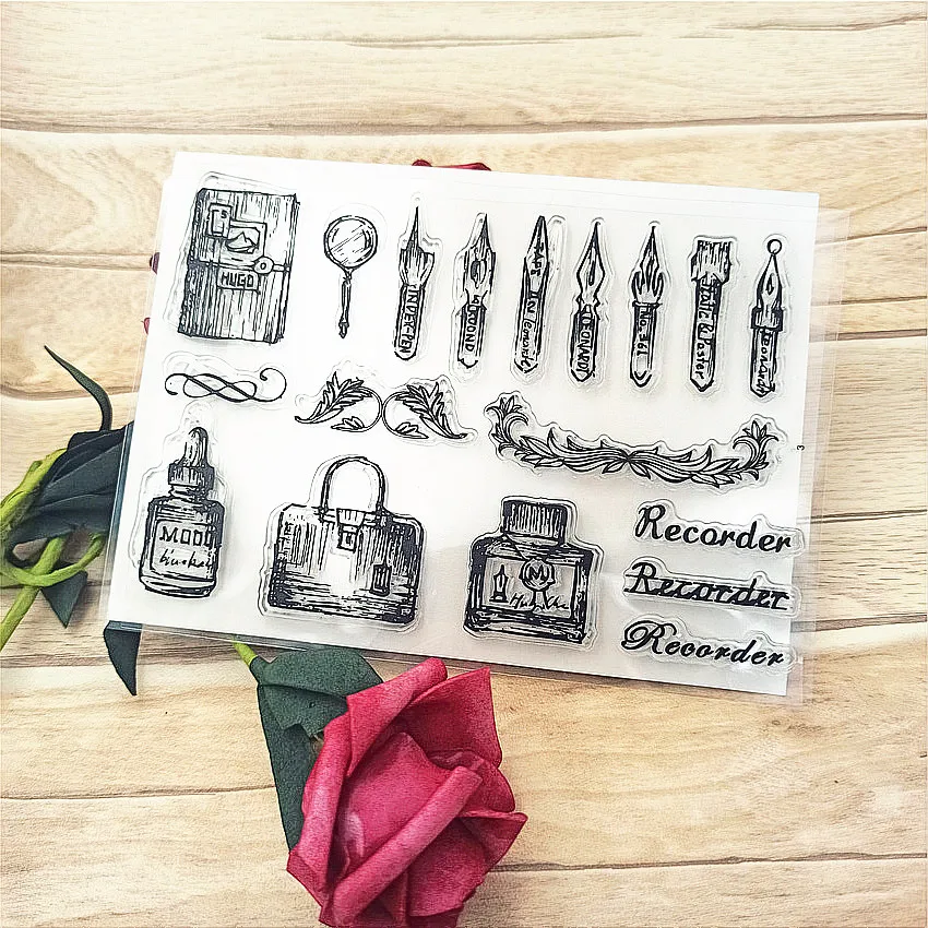 

Hot selling candle transparent clear stamp / silicone seal roller stamp DIY scrapbook album / card production