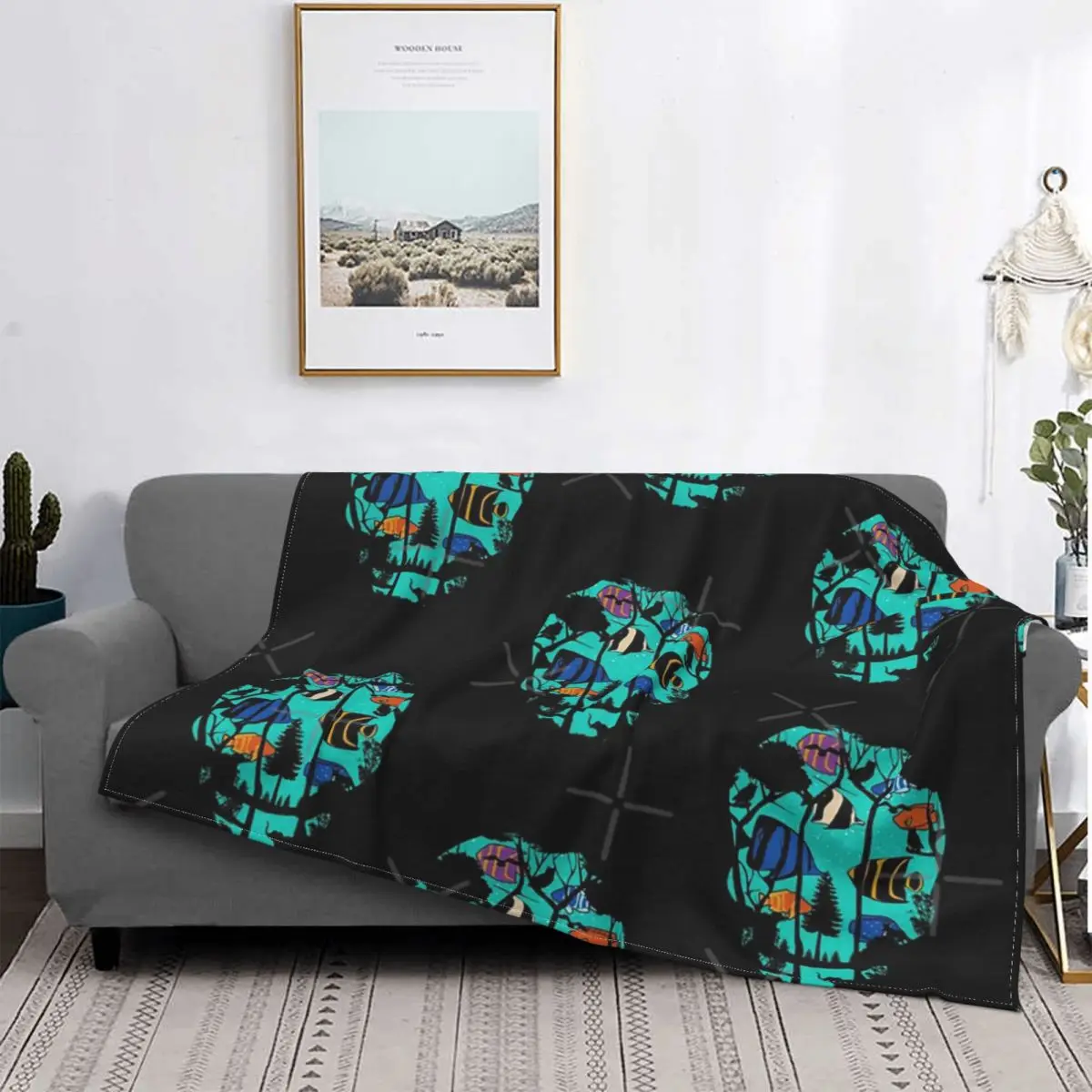 

Manta de calavera de pescado, colcha a cuadros para cama, sofah, manta con capucha, toalla de lujo