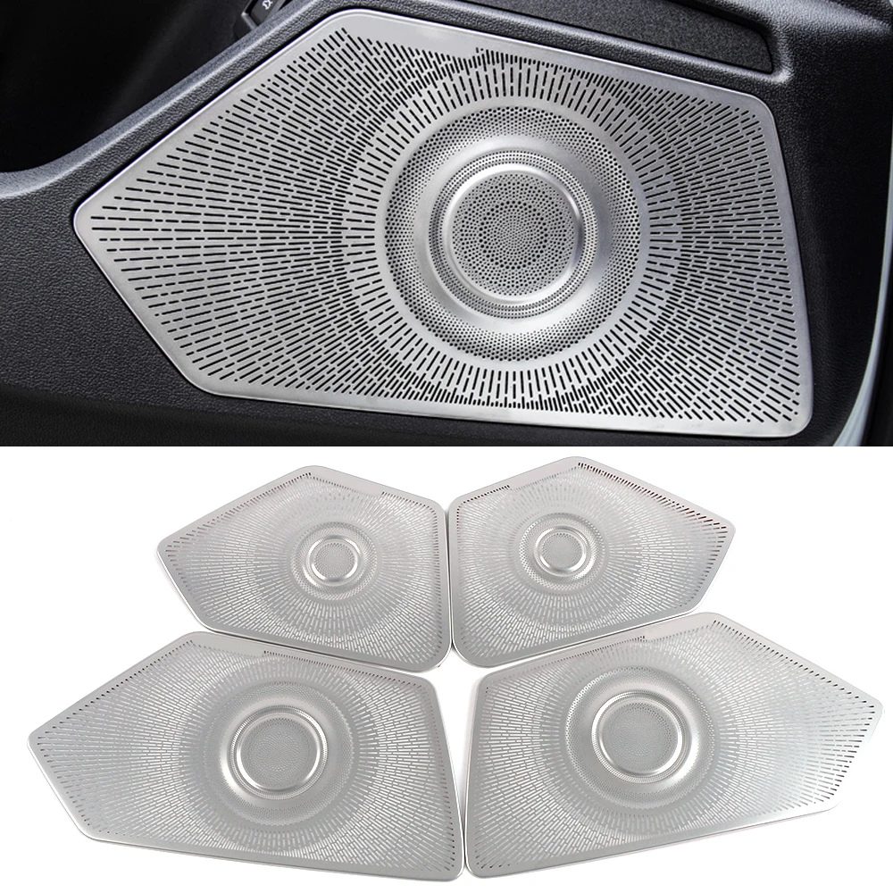 

For Audi A3 8Y 2020-2022 Car Door Audio Speaker Cover Loudspeaker Pad Trim Frame Sticker Stainless Steel Interior Accessories